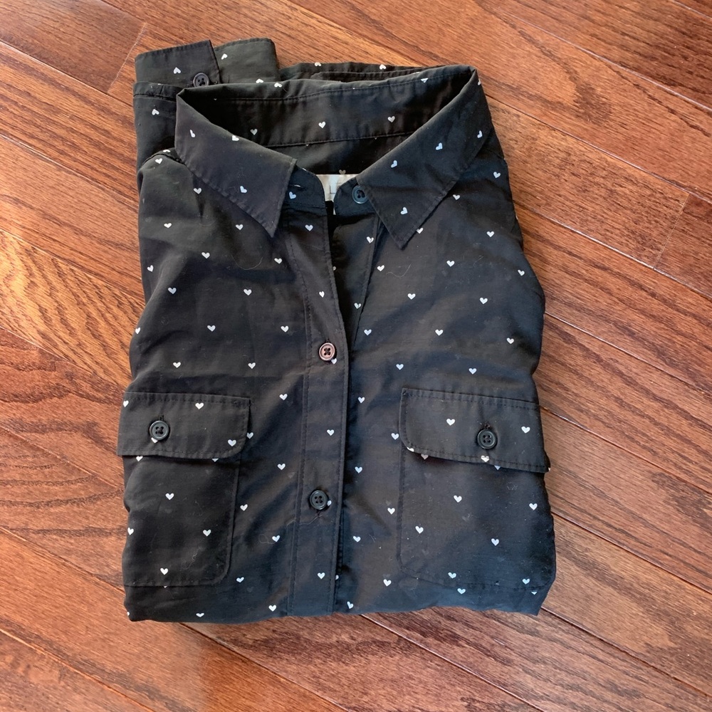 Loft mini hearts button down - Picture 4 of 5